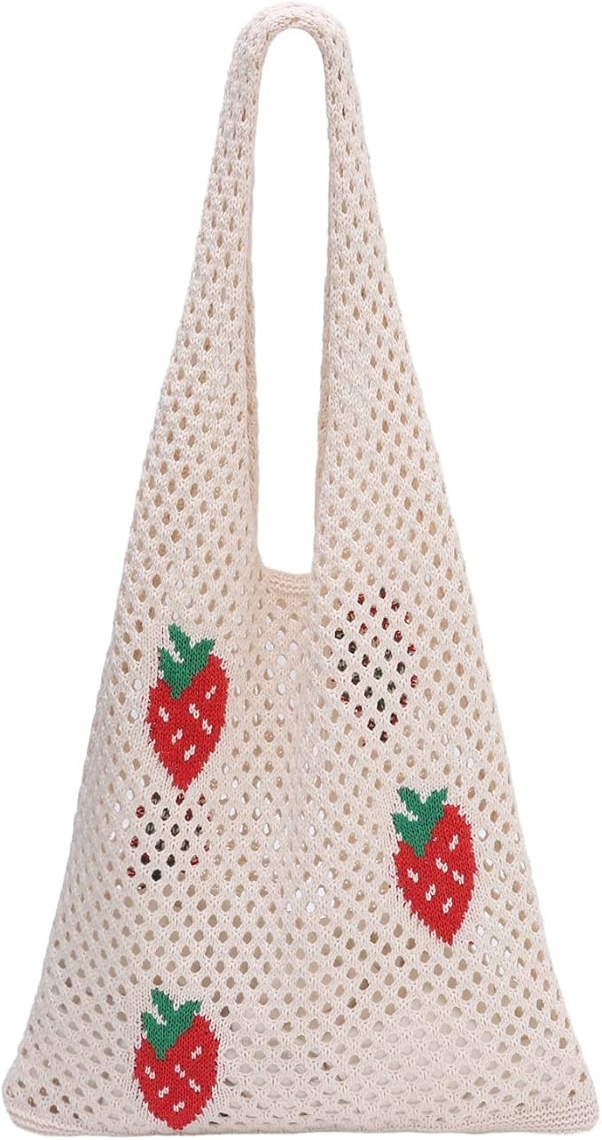 Ovida Crochet Tote Bag Mesh Beach Bag Fairycore Hobo Bag Fairy Grunge Aesthetic Shoulder Bag Y2k ... | Amazon (US)