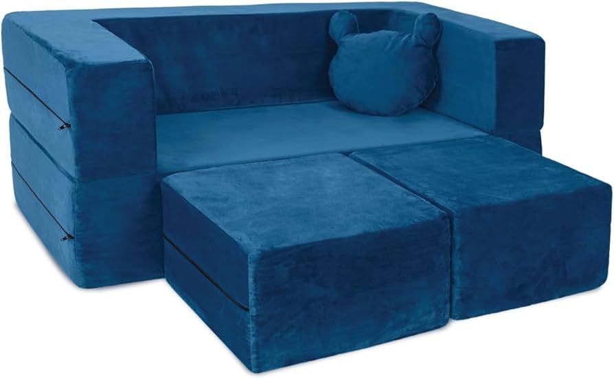 Milliard Kids Couch - Modular Kids Sofa for Toddler and Baby Playroom/Bedroom Furniture (Navy Blu... | Amazon (US)