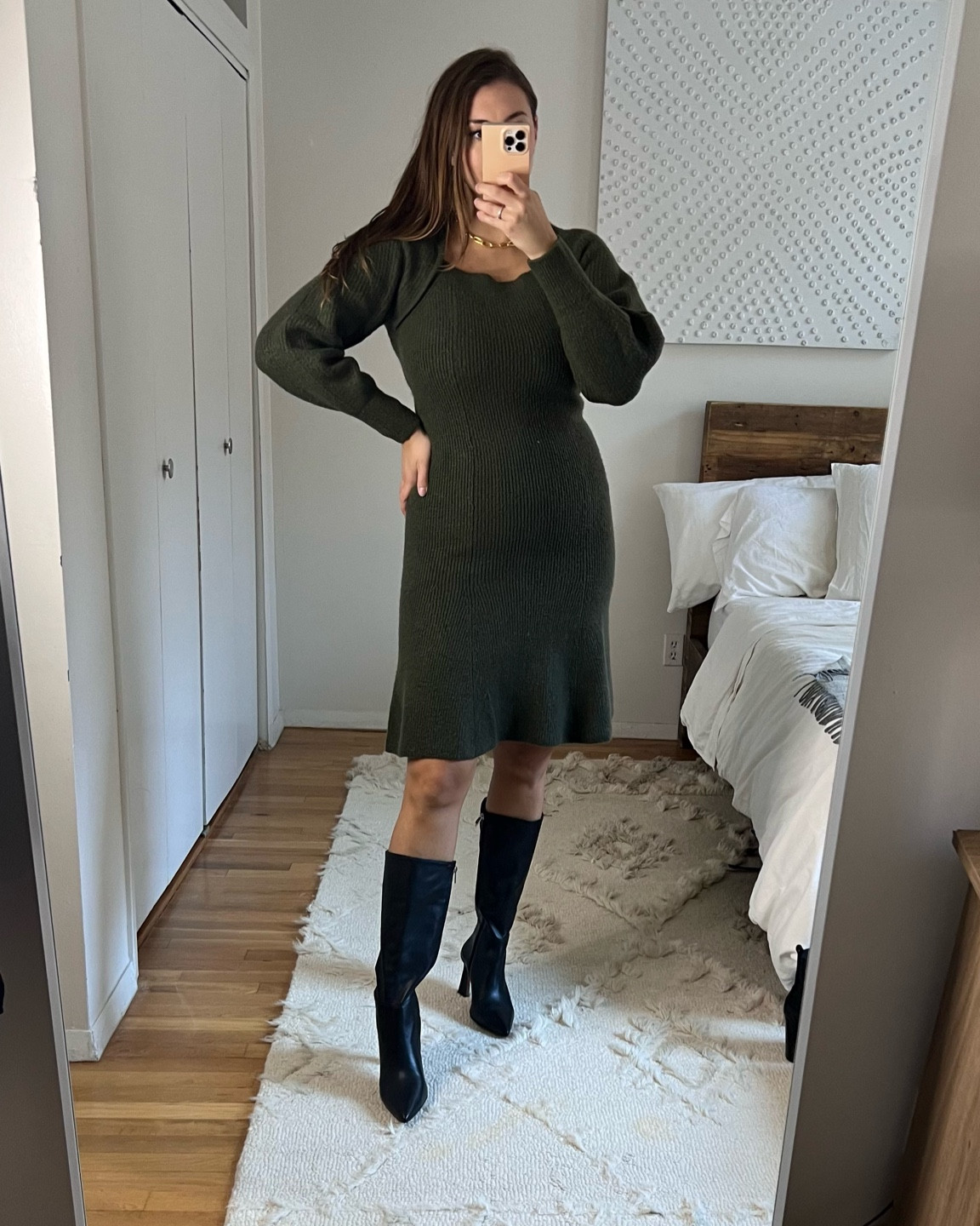 Olive green sweater dress
With peplum flare bottom. Conforms to your body, wearing spanx underneath.  Size L

#greensweaterdress #sweaterdress #walmartfashion #falldress #falldresses 

#LTKSeasonal #LTKunder100 #LTKworkwear