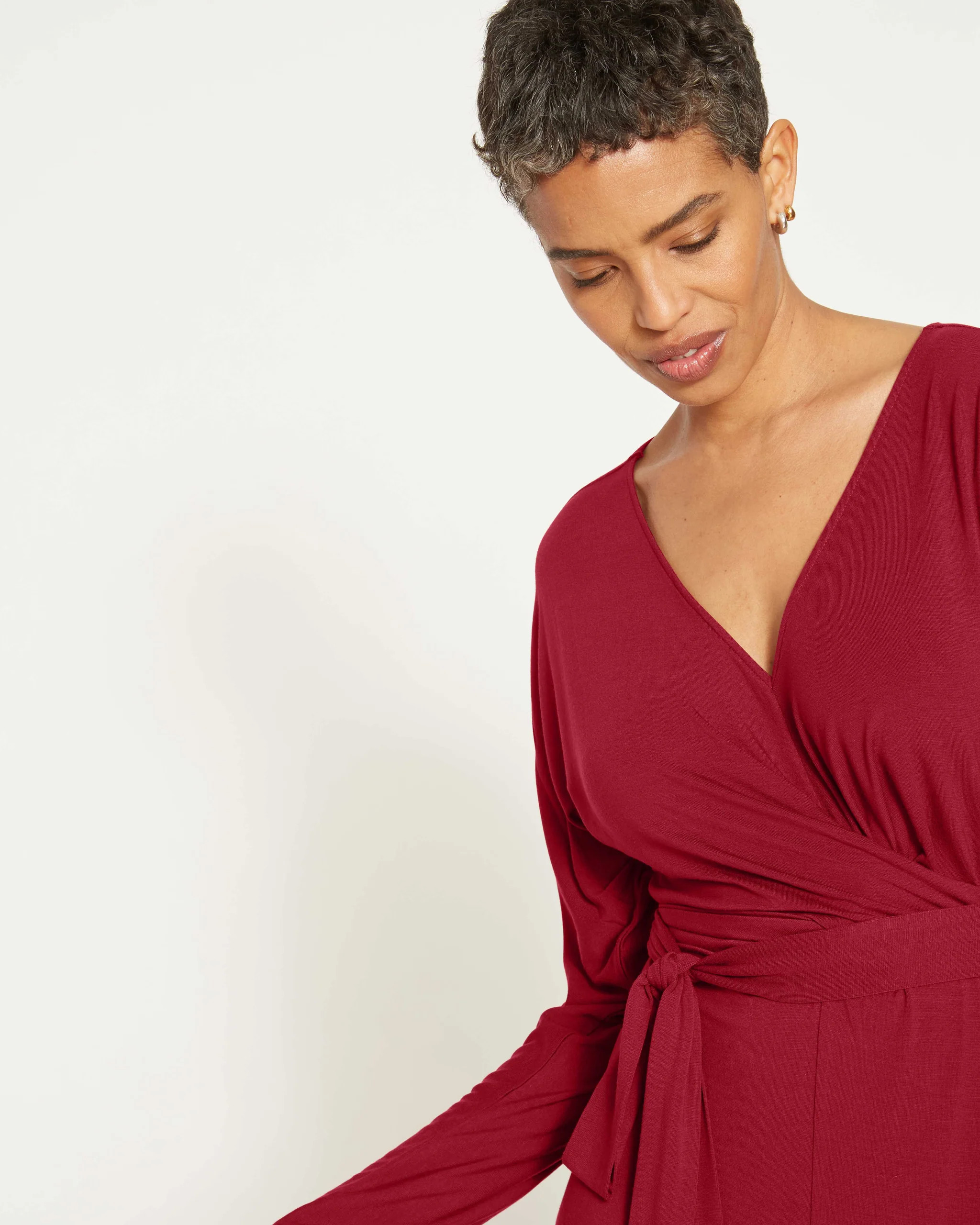 Popover Tie Front Dress - Cabernet | Universal Standard