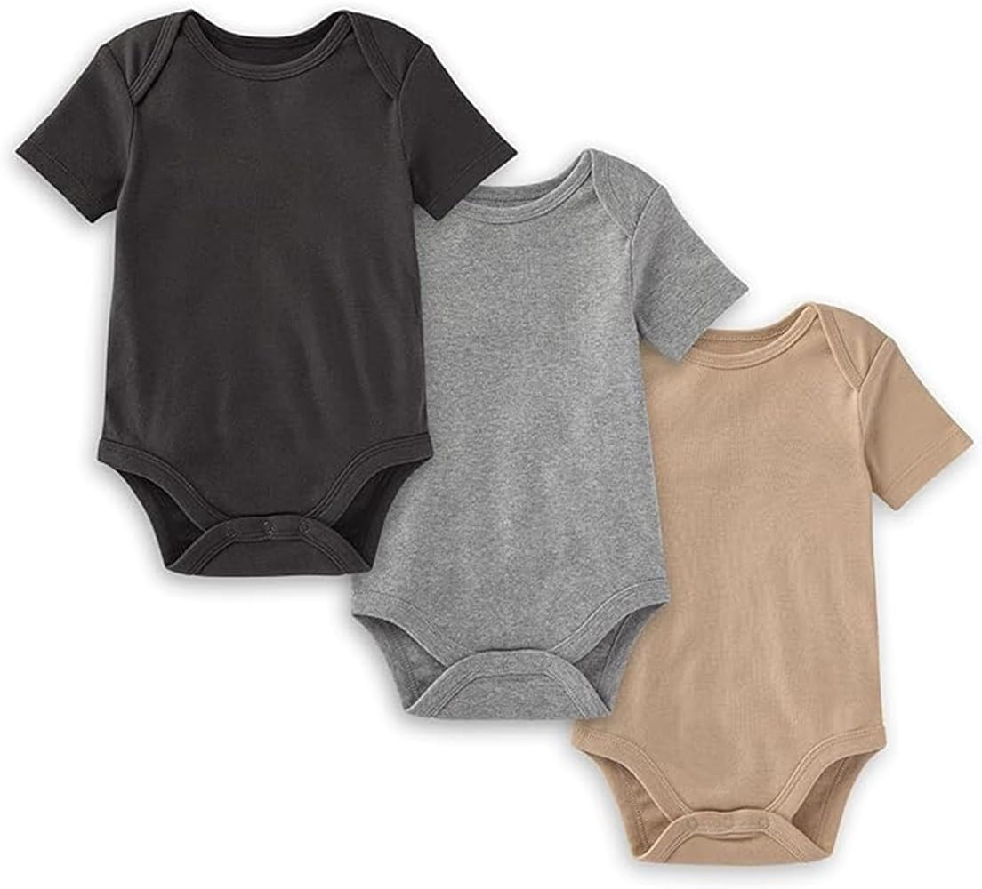 Burt's Bees Baby Unisex Short Sleeve Organic Cotton Bodysuits, 3-Pack | Amazon (US)