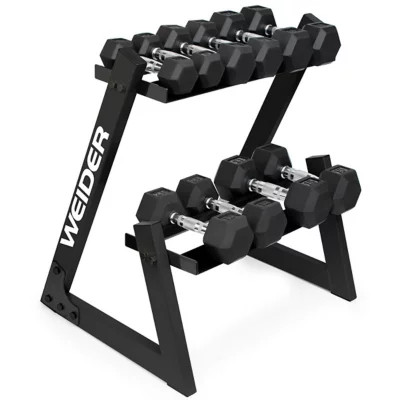 Weider 100 Lb. Dumbbell Set with 2-Tier Storage Rack | Sam's Club