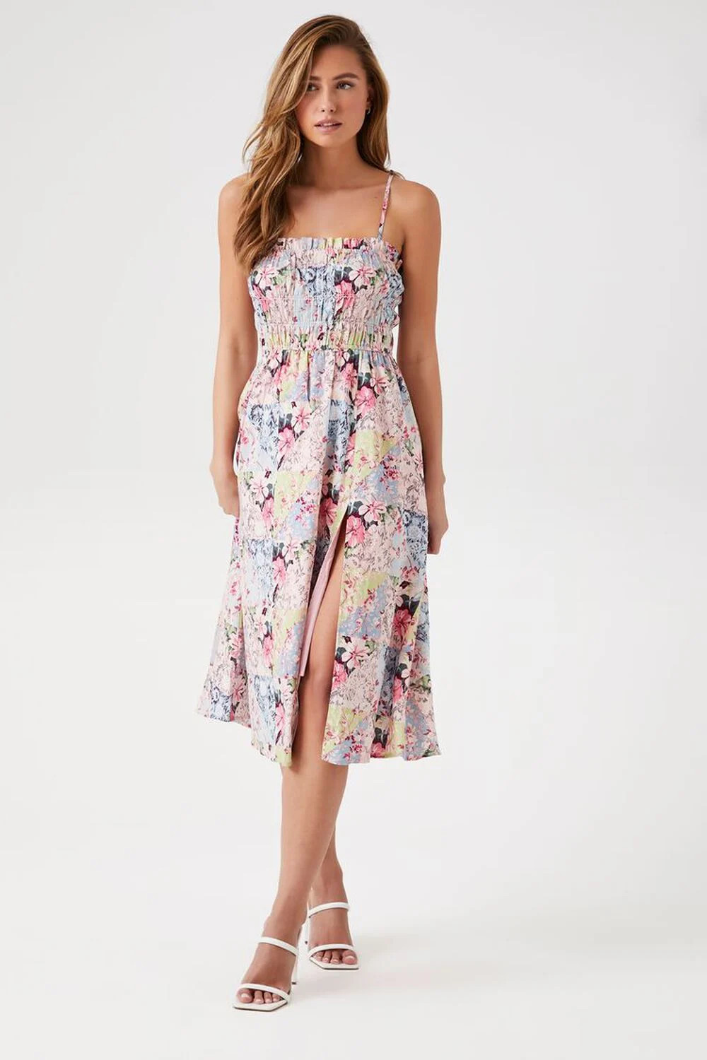 Floral Print Linen-Blend Midi Dress | Forever 21 (US)