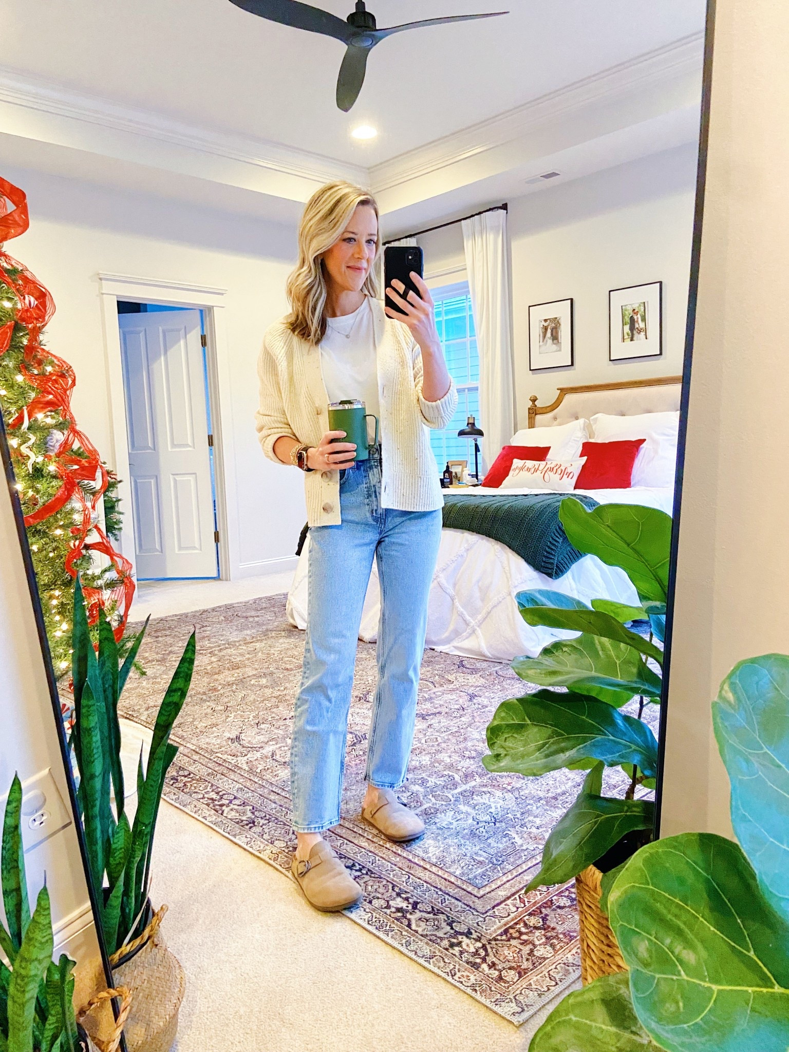 Casual, affordable everyday outfit with pieces from Old Navy, Abercrombie & Walmart. 

Cardigan: Shaker Cardigan from Old Navy. I am wearing XS. It’s a thicker material and it’s soft. Not scratchy at all like some thicker cardigans. It looks great buttoned or unbuttoned. 
White Tee: Also an Old Navy find (XS). I have several of their white tees. Affordable options and easy to buy every year when it gets dingy. 
Jeans: Abercrombie High Rise Ankle Straight in the light wash (wearing a 25r. I am 5’4” with a longer torso and shorter legs. It hits at the bottom of my ankle)
Clogs: I love this Walmart find under $20. They run a smidge small. Size up if you want to wear them with socks. 

Elevated Mom Style | Elevated Basics | Neutral Outfit | Winter Capsule Wardrobe | Clogs Outfit | Nursing Friendly Outfit | WFH Outfit | Casual Workwear | Walmart Fashion | Chic 





#LTKSaleAlert #LTKFindsUnder50 #LTKSeasonal