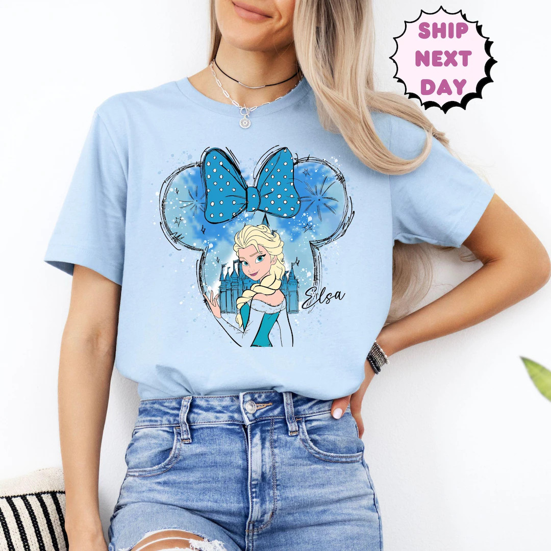 Disney Elsa Shirt, Frozen Elsa, Disney Matching, Minnie Ears Elsa,elsa Trip Shirt,disney Trip,dis... | Etsy (US)