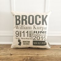 Birth Announcement Pillow Cover | Etsy (US)