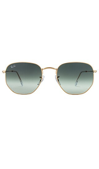 Ray-Ban Hexagonal Sunglasses in Metallic Gold. | Revolve Clothing (Global)