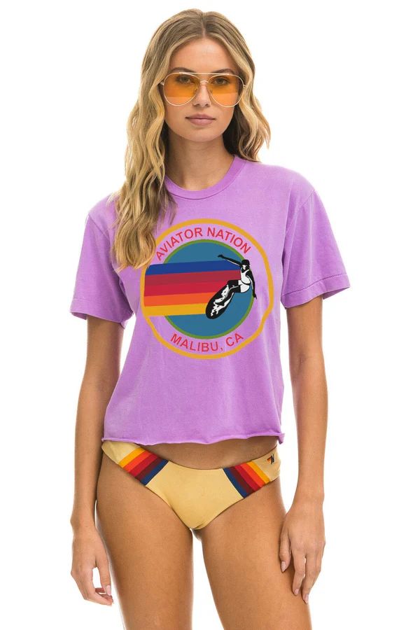 AVIATOR NATION MALIBU BOYFRIEND TEE - NEON PURPLE | Aviator Nation