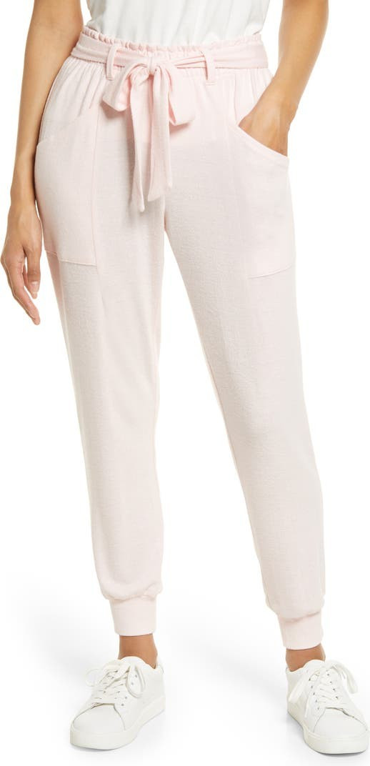 Cozy Fleece Belted Joggers | Nordstrom