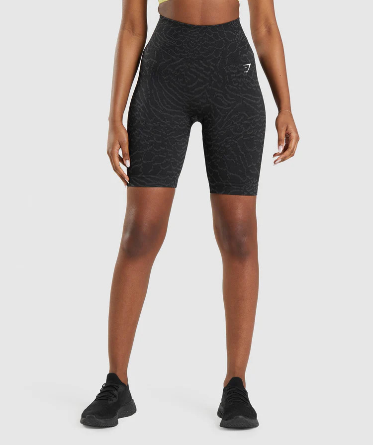 Gymshark Adapt Animal Seamless Cycling Shorts - Black | Gymshark US