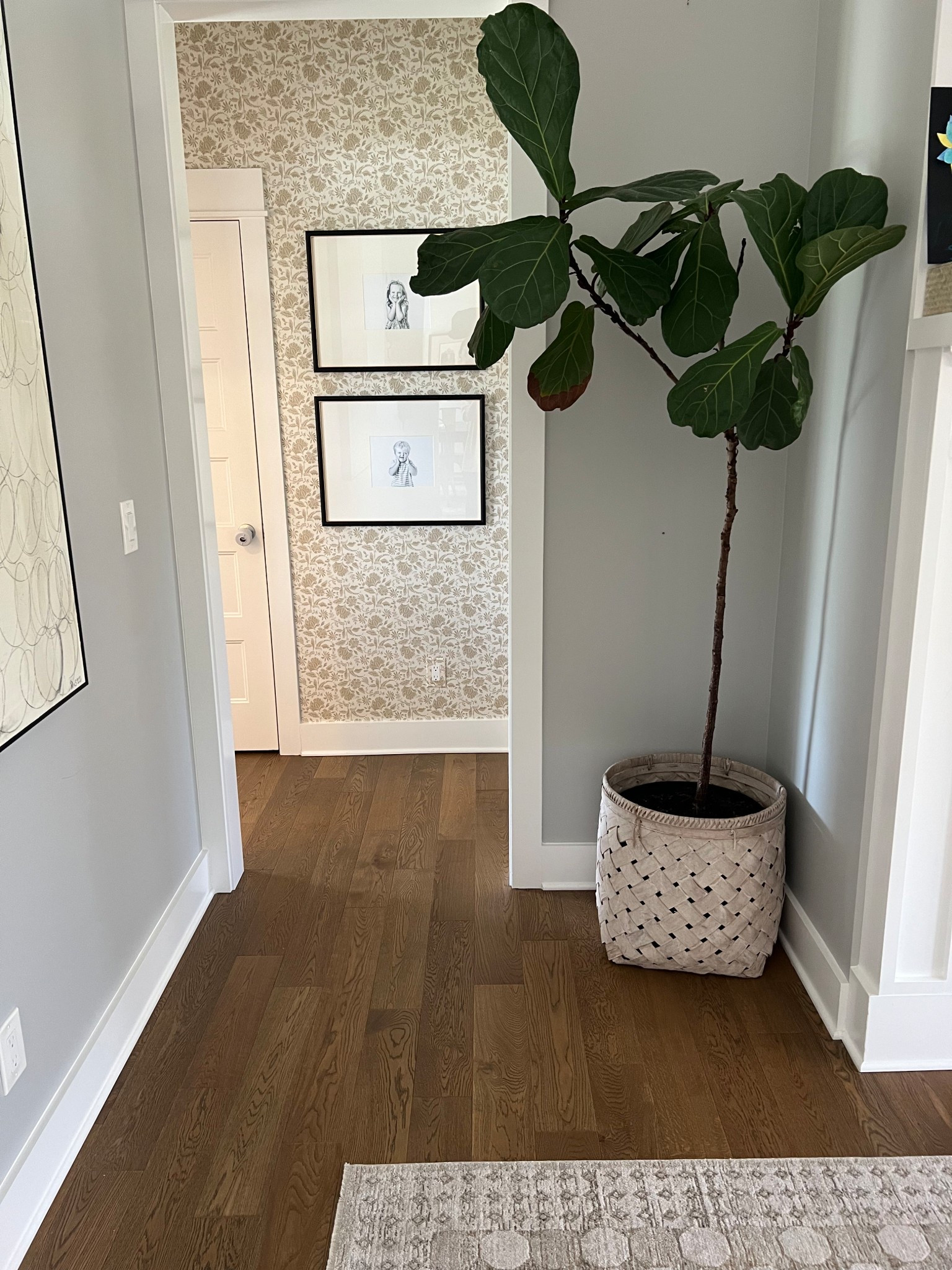 Target home find. Gallery wall gallery frames peel and stick wallpaper neutral rug amber Lewis loloi 