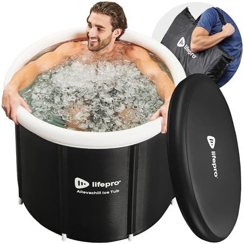 Lifepro Portable Ice Bath Tub with Lid and Storage Bag - Lightweight, Durable Cold Plunge Tub for Home Therapy Sessions -Home & Travel Ice Bath Tub for Adults and Athletes - 14°F - 122°F Temp, Outdoor | Amazon (US)