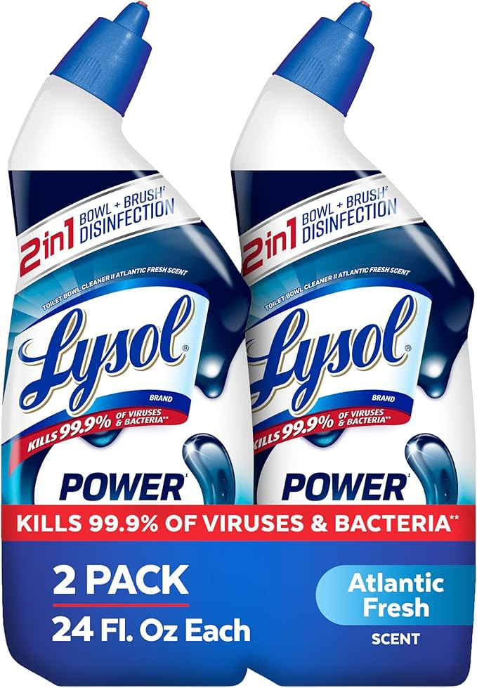 Lysol Toilet Bowl Cleaner, Max Strength Bathroom Cleaning Supplies, Toilet Bowl Cleaner Clinging ... | Amazon (US)
