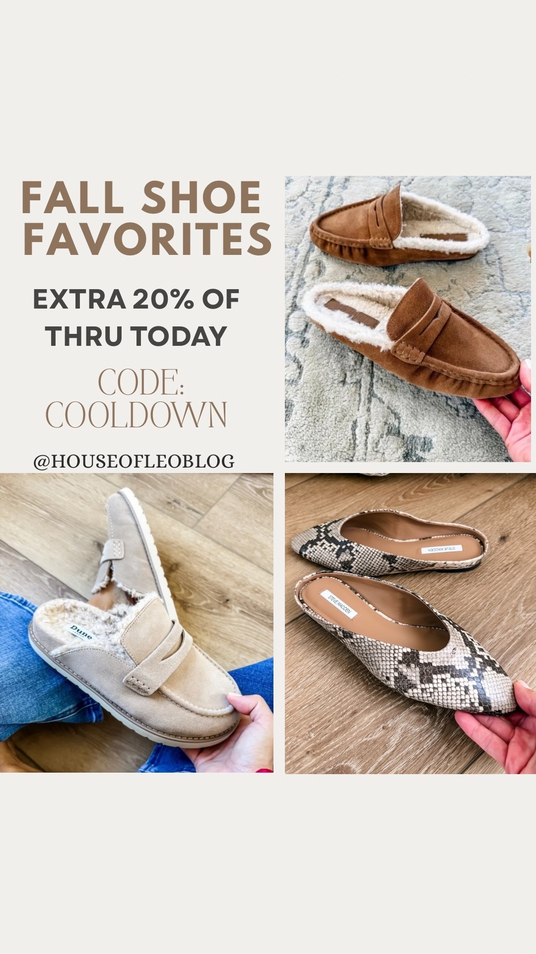 Code: COOLDOWN. Clogs TTS. Mules TTS.

#LTKSaleAlert