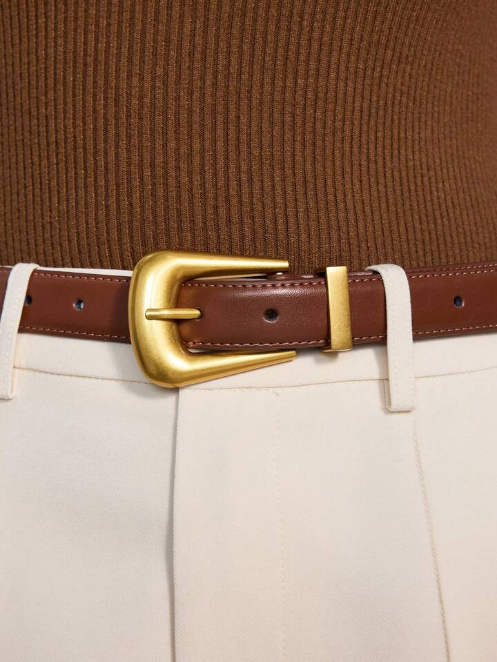 MOTF PREMIUM 1PC WOMEN'S STREET STYLE METAL/METALLIC FEELING BLACK FASHION WAIST BELT, SUITABLE FOR WORK AND PARTY | SHEIN