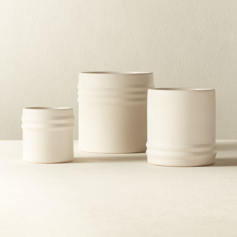 Viv White Modern Planter Set of 3 + Reviews | CB2 | CB2
