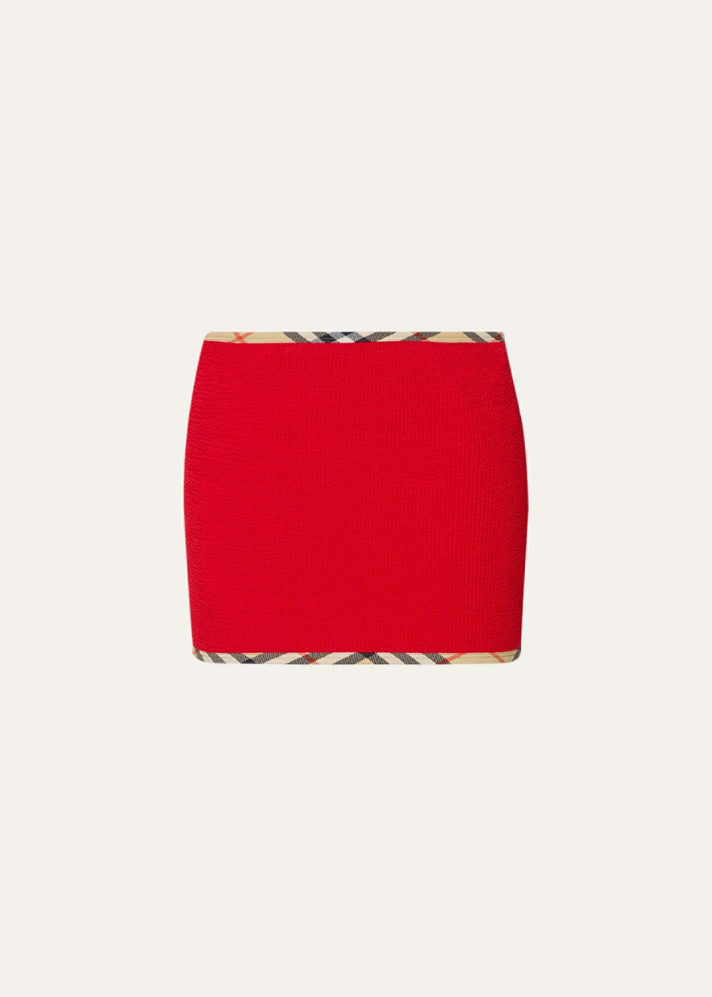 Burberry x Hunza G Devyn Check-Trim Swim Skirt | Bergdorf Goodman