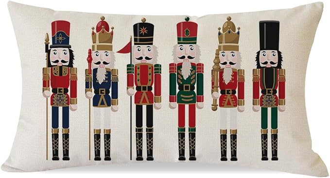 PANDICORN Christmas Throw Pillow Cover 12x20 Inch Nutcracker Christmas Decor Outdoor Christmas De... | Amazon (US)