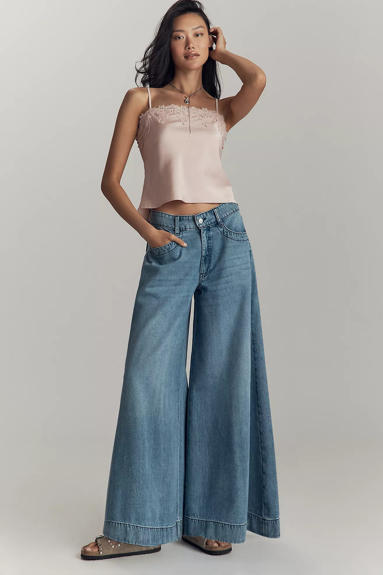 Pilcro Mid-Rise Super-Wide-Leg Jeans | Anthropologie (US)