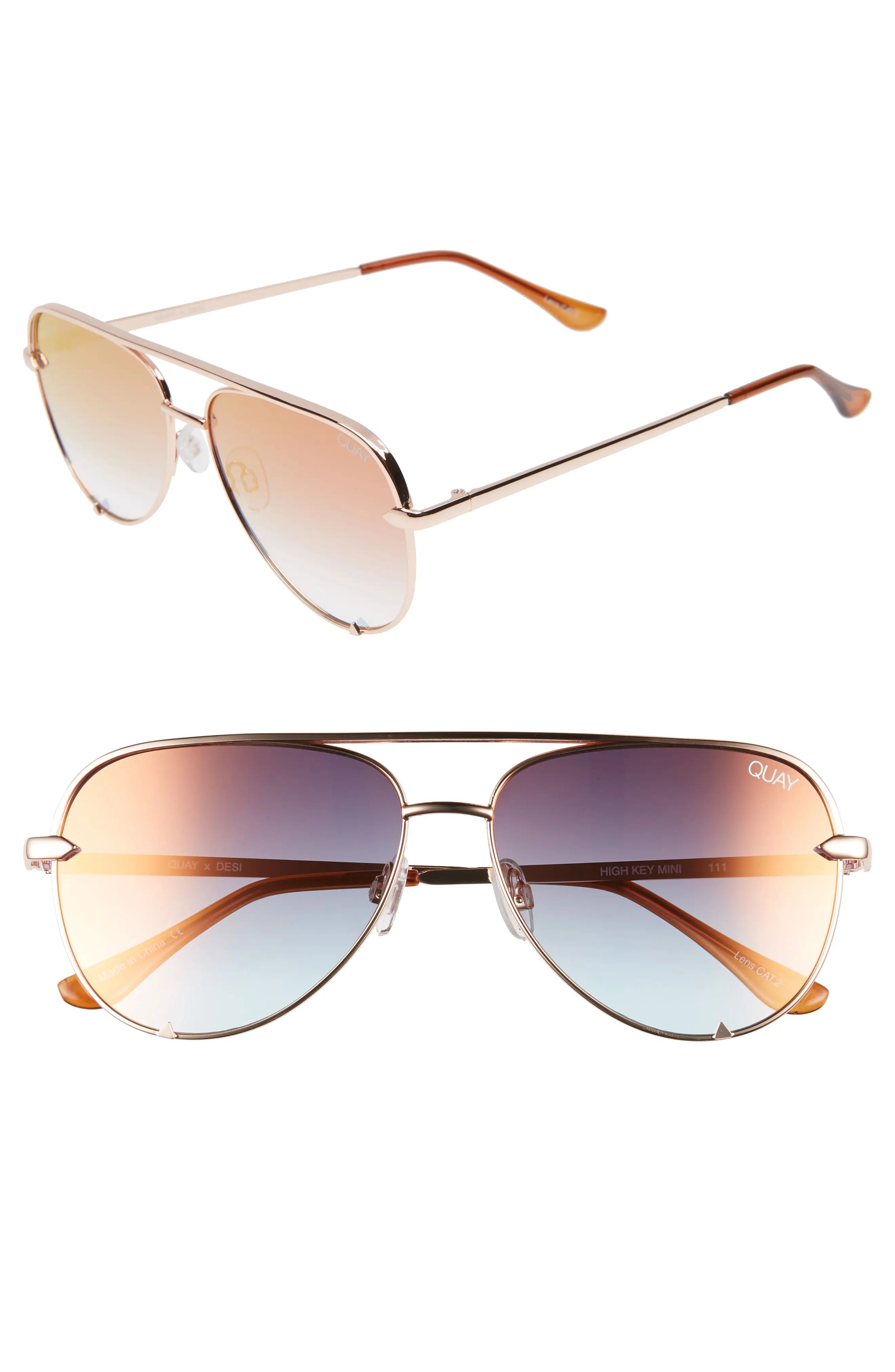 Quay Australia x Desi Perkins High Key Mini 57mm Aviator Sunglasses | Nordstrom