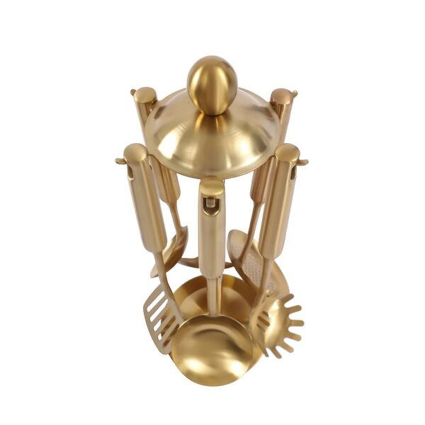 Gold Kitchen 7 Piece Utensil Set with Stand Cooking Tool | Bed Bath & Beyond