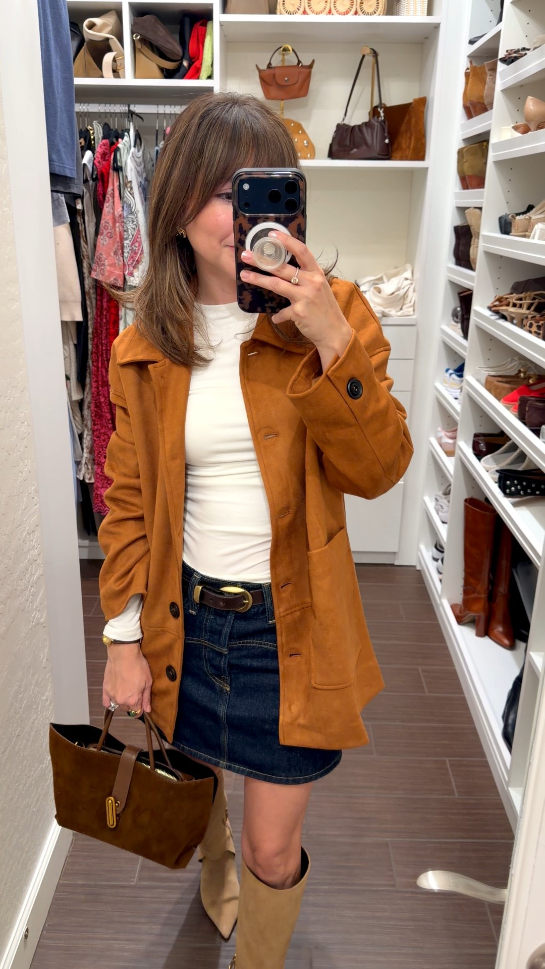 The kind of outfit that makes every errand feel like a fall mood board — suede boots, a mini skirt, and a caramel jacket that somehow goes with everything. Perfect mix of polished + cozy for petites.

fall outfit || petite fall style || 5’2 outfit inspo || suede boots outfit || mini skirt fall outfit || petite-friendly layers || neutral fall outfit || everyday style for moms

#LTKStyleTip #LTKPetite #LTKSeasonal