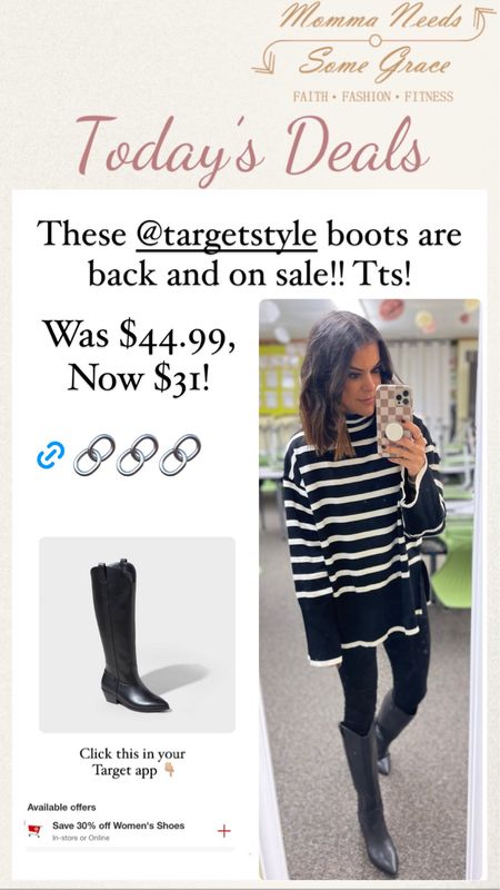 Target boot sale ends tonight!  These are true to size!

#LTKCyberWeek #LTKshoecrush #LTKfindsunder100