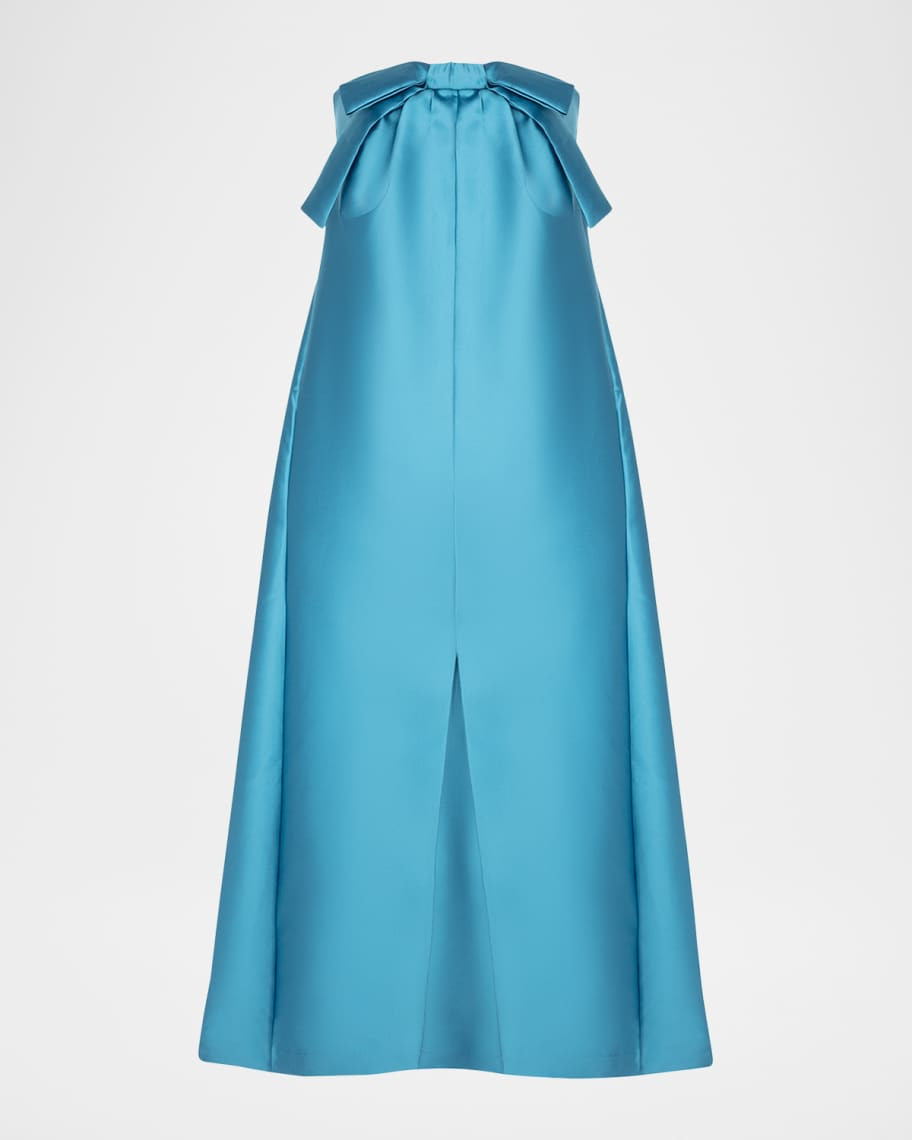 BERNADETTE Jacques Strapless Bow Overlay Satin Gown | Neiman Marcus