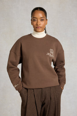 Relaxed Fit Crew Neck Sweat (Chestnut) | Holland Cooper