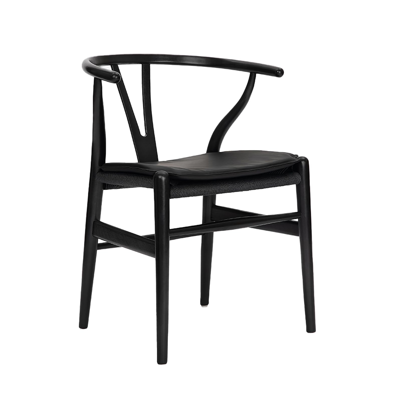 Wishbone Chair with PU Soft Seat Cushion,Mid-Century Solid Wood Y Back Weave Dining Chair（Ash W... | Amazon (US)