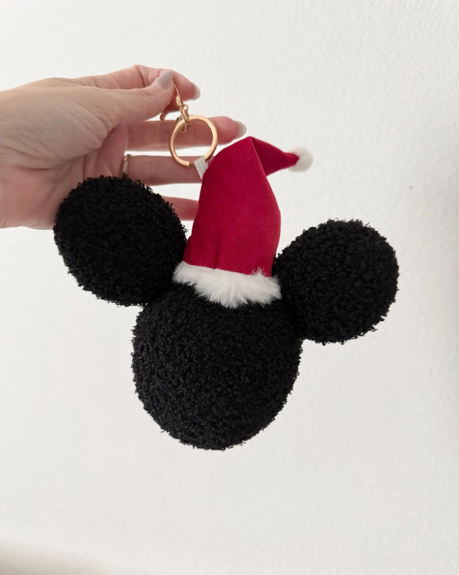 Mouse Ears Santa Plush Holiday Bag Charm Keychain - Holiday Bag Charms - Keychain Accessories - S... | Etsy (US)