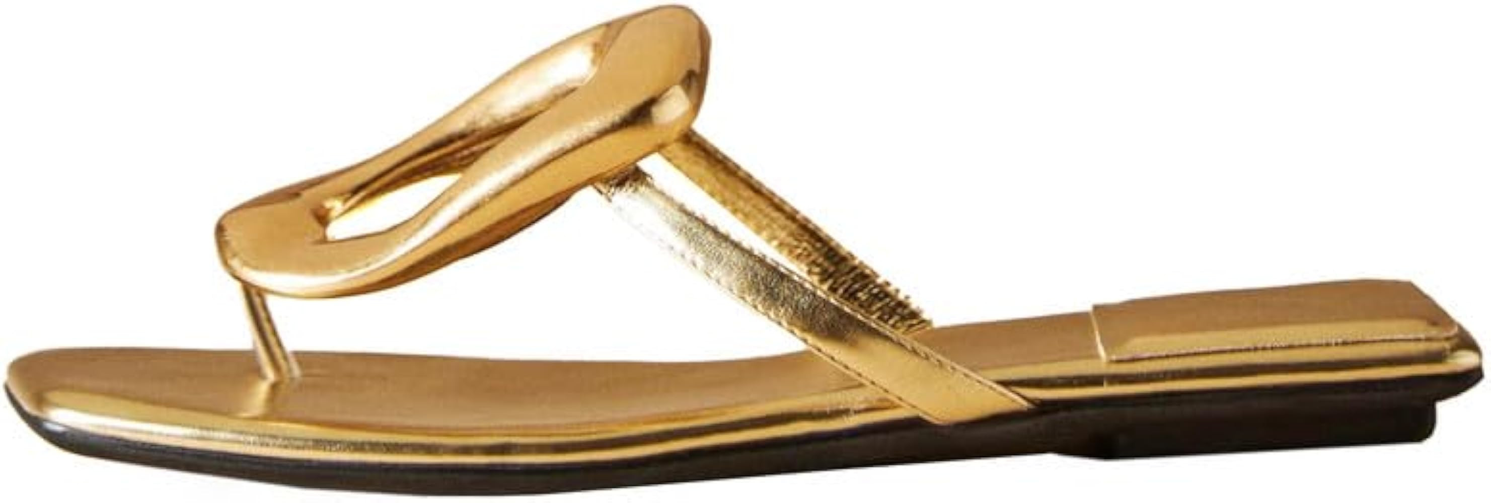 Womens Flat Flip Flop Sandals Comfortable Slip On Thong Cushion Sandals Metal Ring Summer Beach S... | Amazon (US)