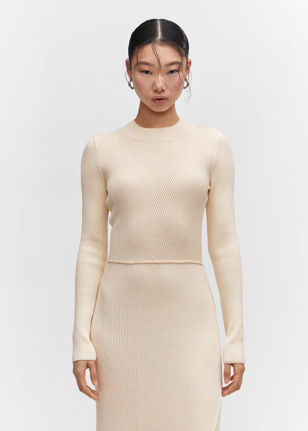 Knitted dress with stitching detail -  Women | Mango USA | MANGO (US)