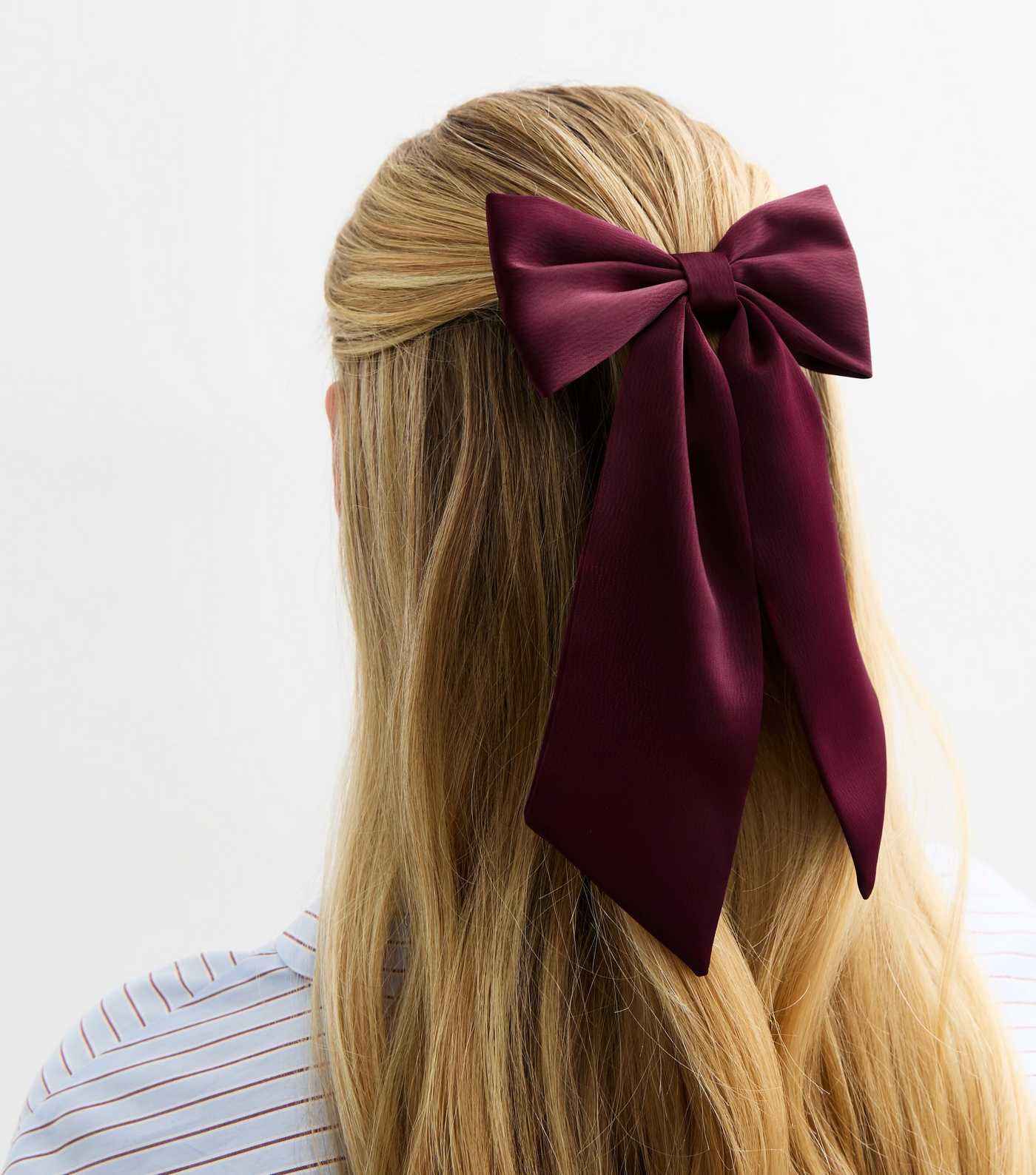 Burgundy Satin Bow Hair Slide | New Look | New Look (UK)