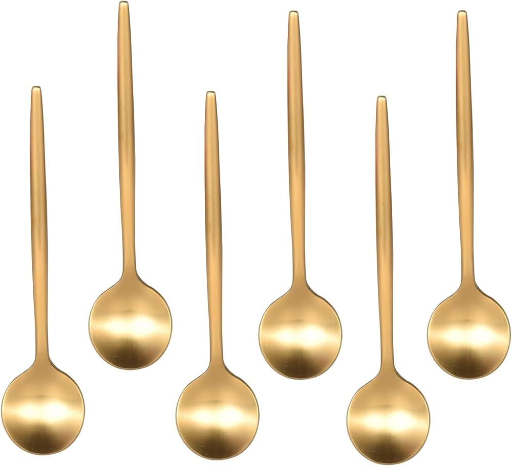 IMEEA Espresso Spoons Gold Demitasse Spoons Stainless Steel Coffee Spoons Mini Teaspoons 5.1-Inch... | Amazon (US)