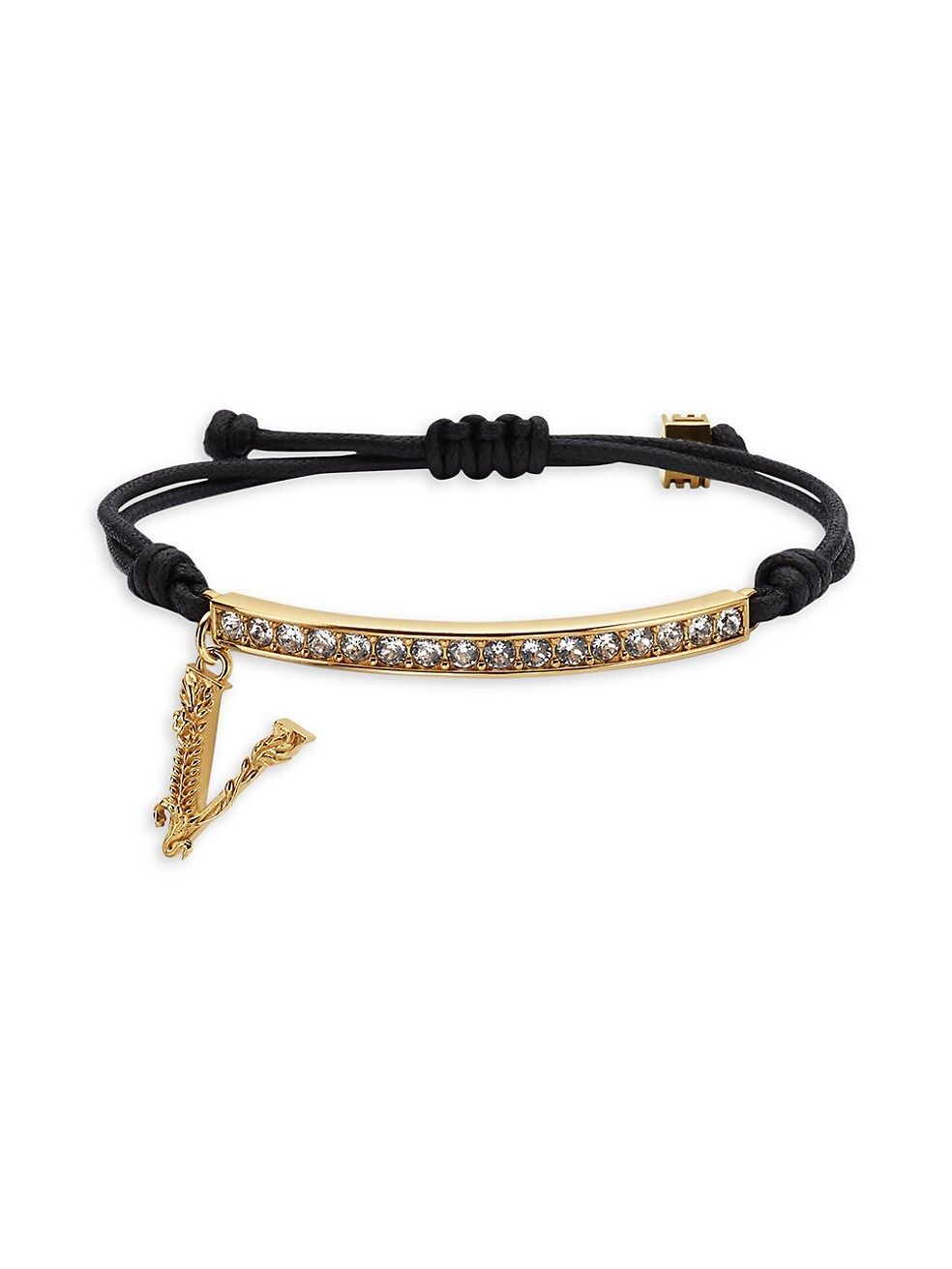 Versace Goldtone, Crystal &amp; Cord Bracelet | Saks Fifth Avenue
