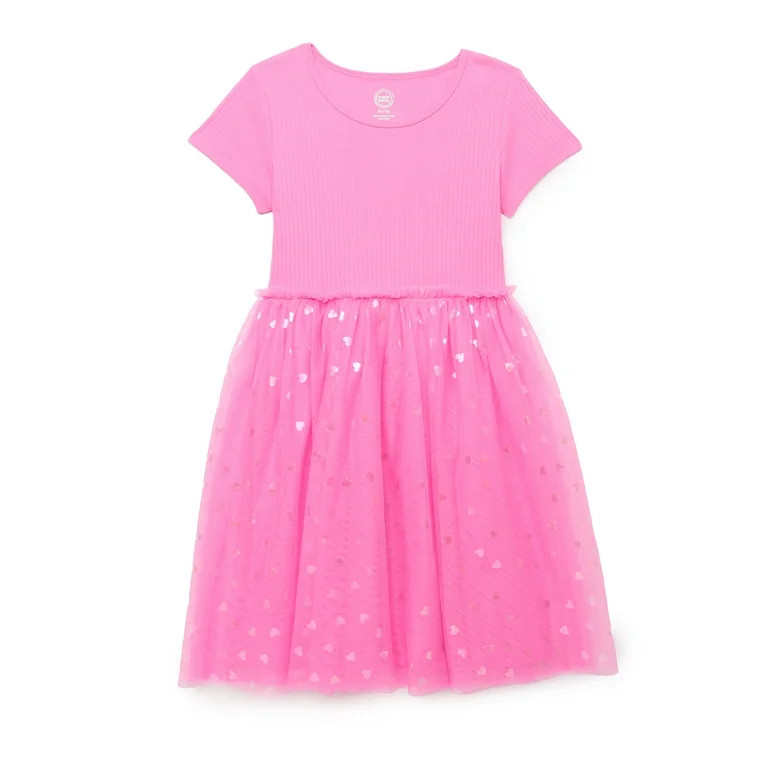 Wonder Nation Girls Short Sleeve Tutu Dress, Sizes 4-18 & Plus | Walmart (US)