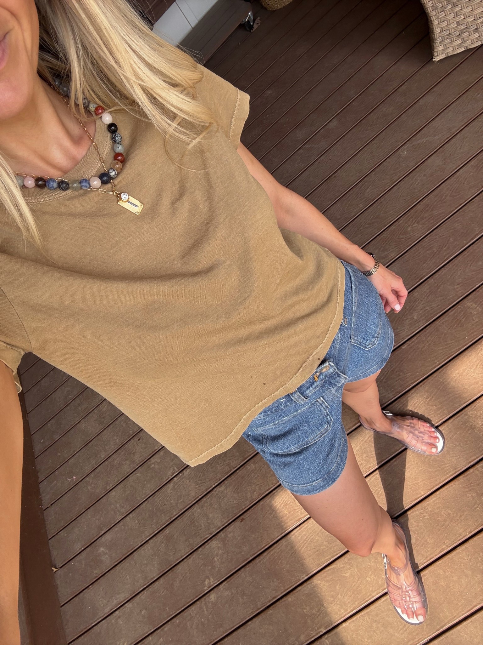 One of my favorite favorite boxy tshirt styles is by Buck Mason!  I have this tee in 3 colors
Tshirt - small
Denim Shorts - 25
Jelly sandals clear - true to size 

Spring outfits 

#LTKootd