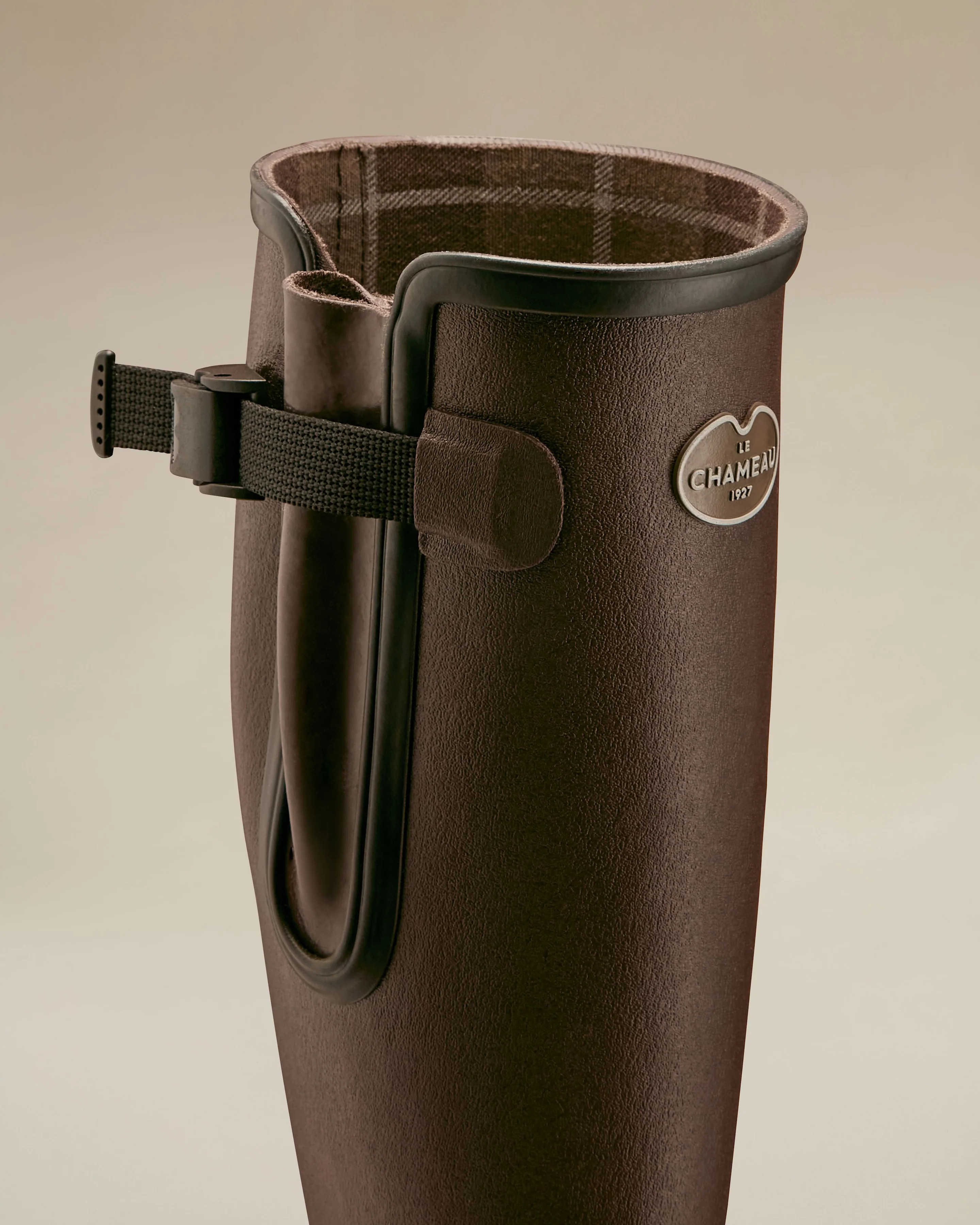 Women's Vierzon Héritage Jersey Lined Wellington Boot Dark Brown | Le Chameau