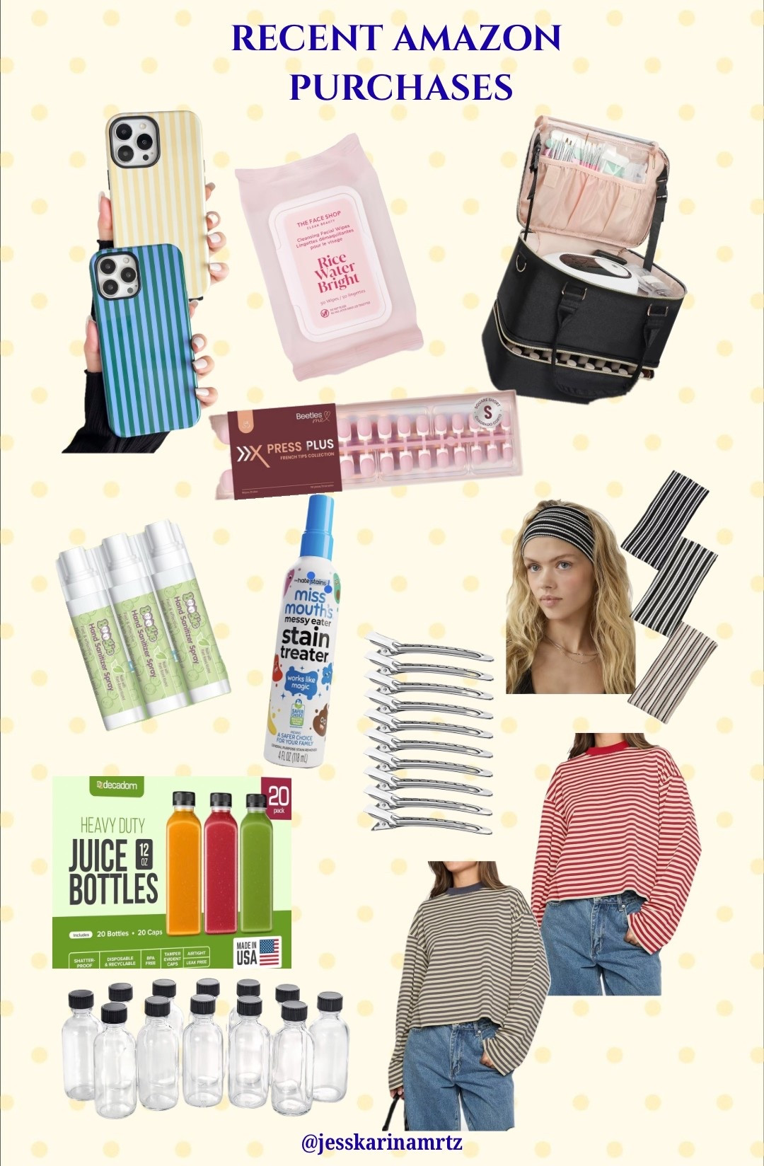 Recent Amazon purchases that somehow sparked new habits and obsessions. New phone cases that made my everyday feel cuter, juicing bottles that officially put me in my “new goals” era, a sudden obsession with stripes, and fully leaning into my DIY nail era ☺️

#LTKFindsUnder50 #LTKU #LTKBeauty