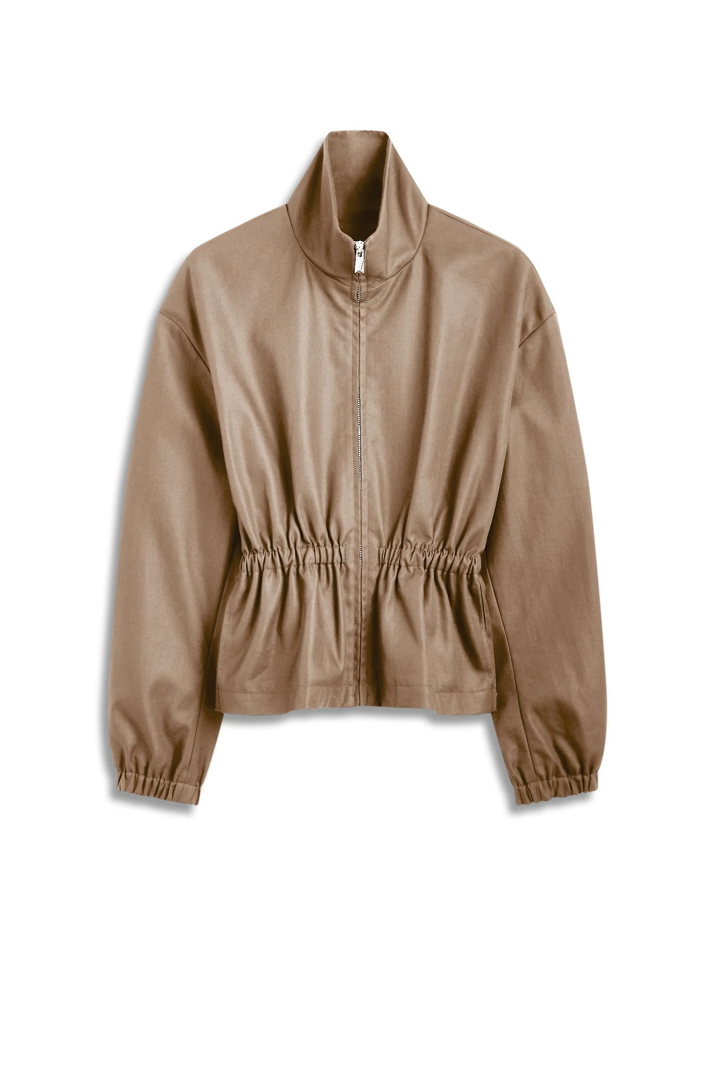 DOUBLE COTTON FUNNEL NECK JACKET - WHISKEY - Scanlan Theodore | Scanlan Theodore
