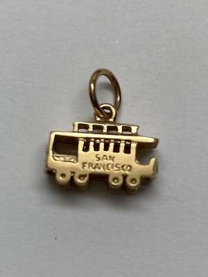 Solid 14K Yellow Gold San Francisco Cable Car Trolley Car Charm Pendant 3D  | eBay | eBay US