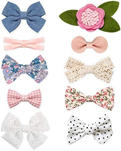 CELLOT Baby Girls Alligator Clips Fully Lined Hair Pins Tiny 2" Hair Bows for Infants Toddlers (2... | Amazon (US)