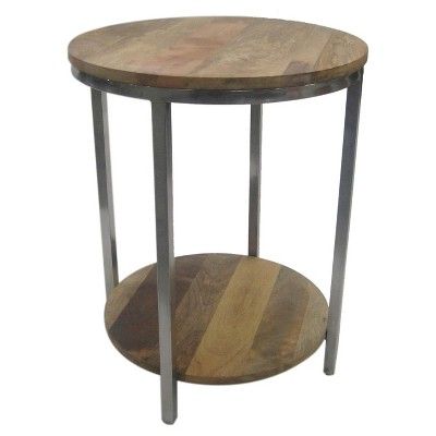 Berwyn End Table Metal and Wood Rustic Brown - Threshold™ | Target