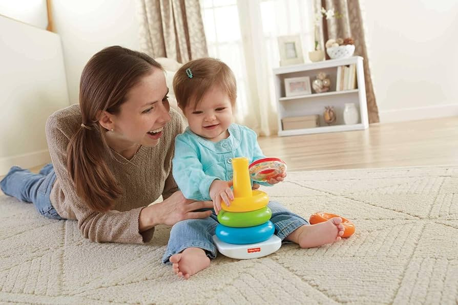 Fisher-Price Baby’s First Blocks & Rock-a-Stack Toy Set, Bucket of 10 Shapes & Ring Stacking Ac... | Amazon (US)