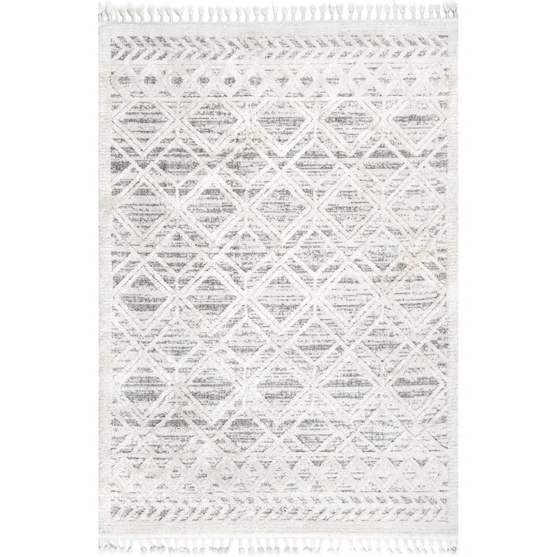 Standridge Moroccan Lattice Performance Light Gray Rug | Wayfair North America