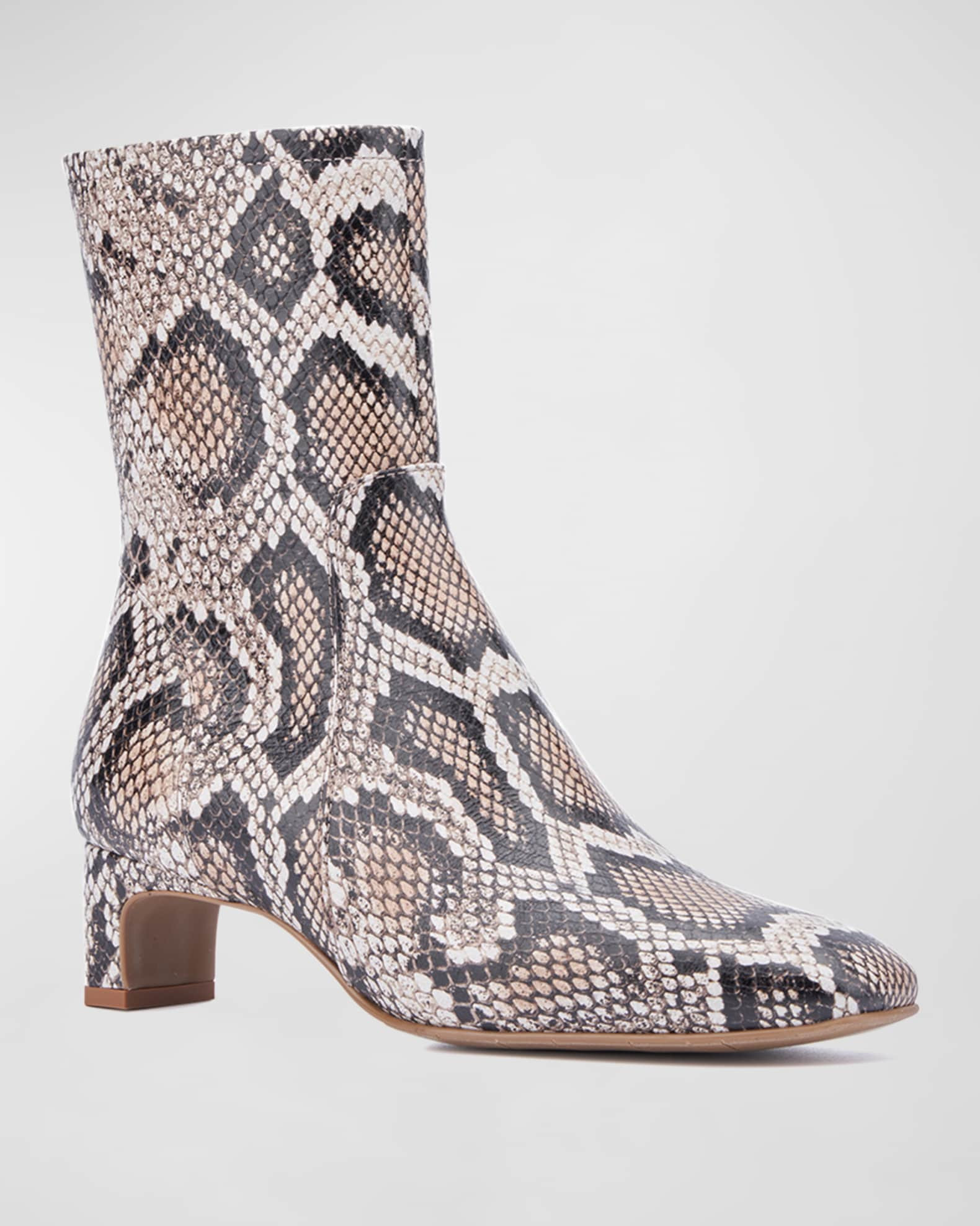Aquatalia Santina Embossed Leather Ankle Booties | Neiman Marcus