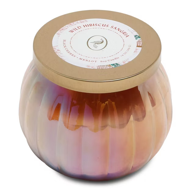 14oz Lidded Glass Jar Candle Wild Hibiscus Sangria - Floral Collection - Opalhouse™ | Target