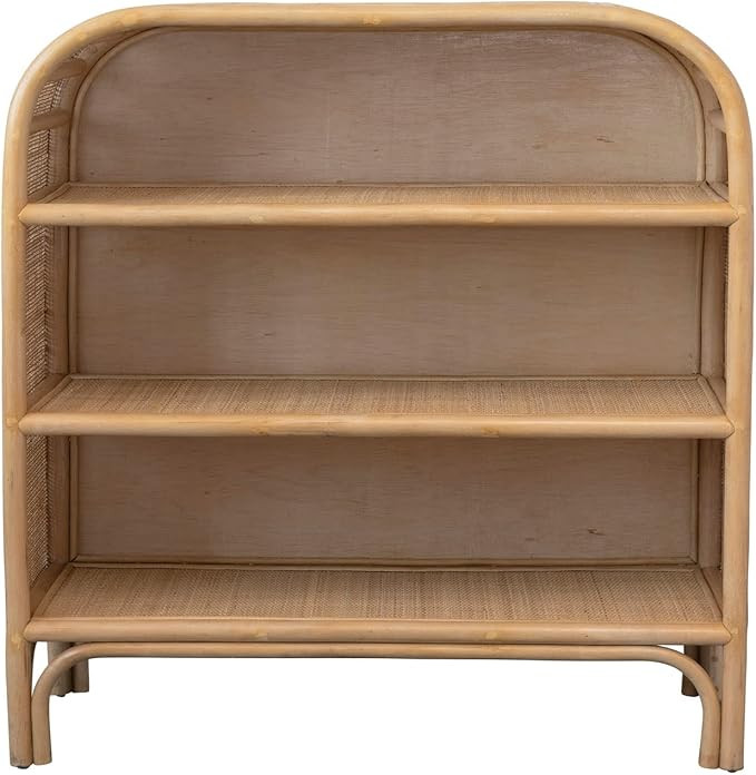 Creative Co-Op Handmade Rattan Curved Top and 3 Shelves Shelf, 35" L x 16" W x 32" H, Natural | Amazon (US)