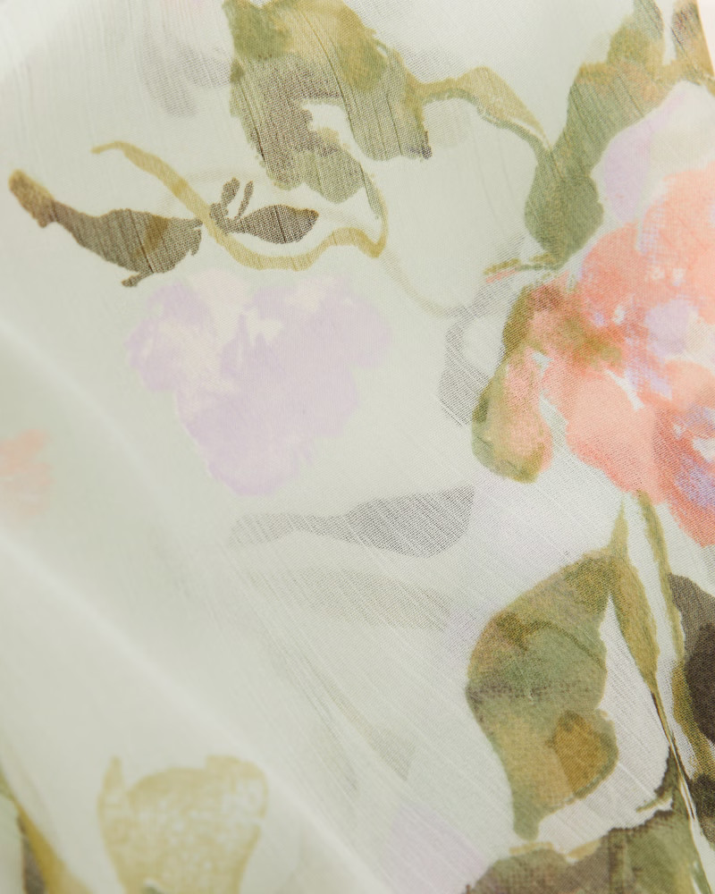 Short-Sleeve Sheer Open-Neck Top | Abercrombie & Fitch (US)